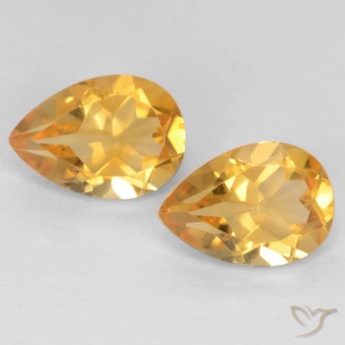 1.26ctw Natural Deep Golden Orange Citrine, Pear Shape, VVS-VS