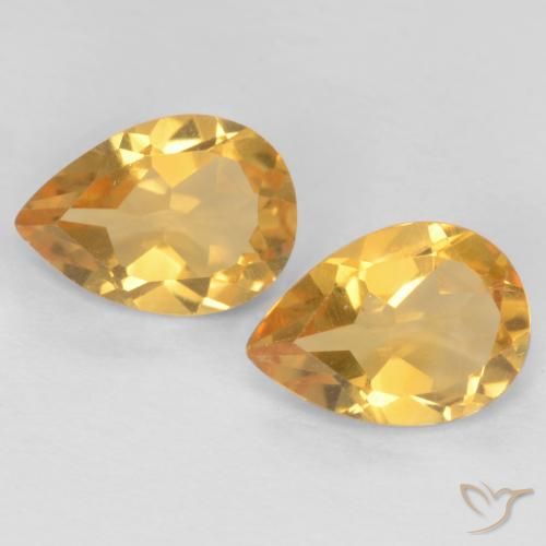1.16 ct Yellow Citrine, 7.1 x 5 mm Pear Cut From Brazil, Photo A