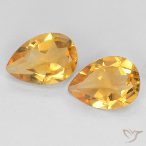 1.18 ct Yellow Citrine, 7.1 x 5 mm Pear Cut From Brazil, Photo A