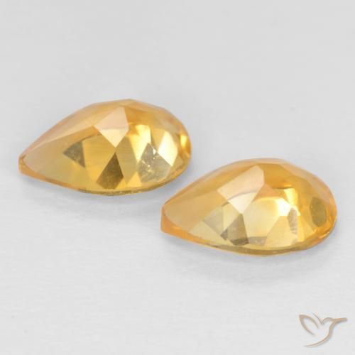 Citrine Gemstones in 7 x 5 mm (calibrated) Size for Sale, Citrine Stones in Deep Golden Orange Color
