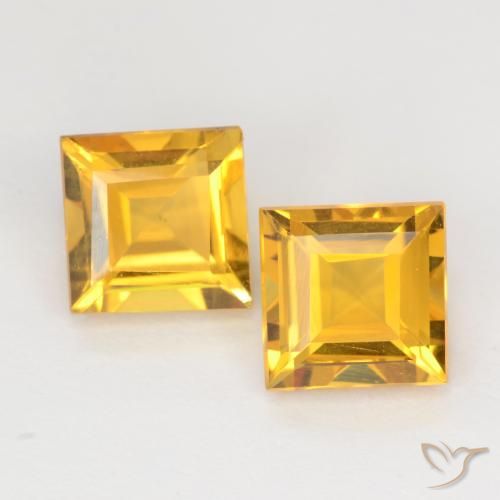 2.22 ct Yellow Citrine, 6.1 x 6.1 mm Square Cut From Brazil, Photo A