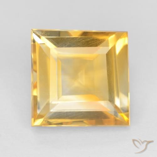 3.16ct Natural Light Orange-Gold Citrine, Square, VS