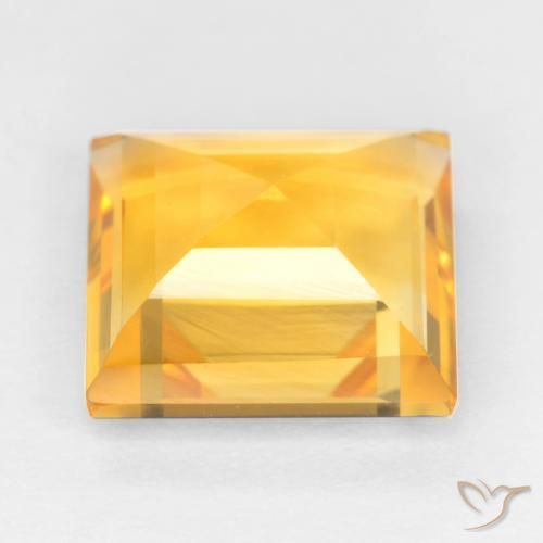 Citrine Gemstone in 9 x 9 mm (calibrated) Size for Sale, Citrine Stone in Medium-Light Orange-Gold Color