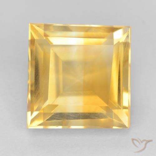 3.04ct Natural Medium Gold Citrine, Square, VS