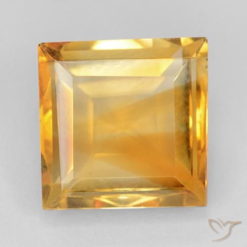 3.02ct Natural Orange-Gold Citrine, Square, VVS-VS