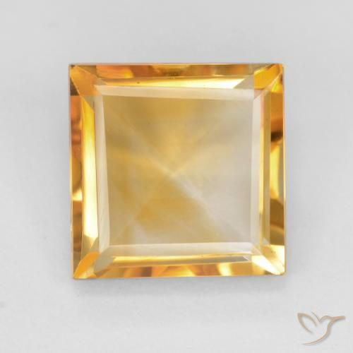 Orange-Gold Citrine Gem - 2.8ct Square Facet (ID: 547264)