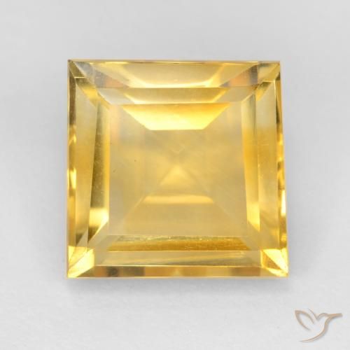 3.49ct Natural Gold Citrine, Square, VVS-VS