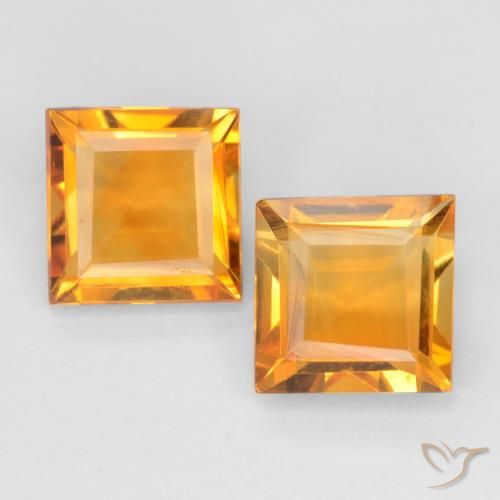 1.62 ct Yellow Citrine, 5.8 x 5.8 mm Square Cut From Brazil, Photo A
