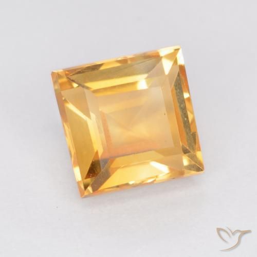 1.14 ct Golden Citrine Stone, Natural Citrine in Square Facet Shape for Sale