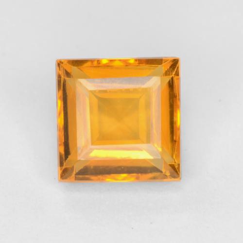 Orange-Gold Цитрин Камень - 1.1ct Фасетный Квадрат (ID: 547371)