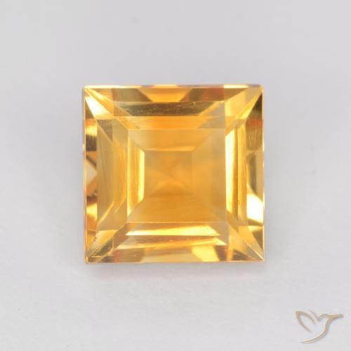 1.05ct Natural Medium-Light Orange-Gold Citrine, Square, VS
