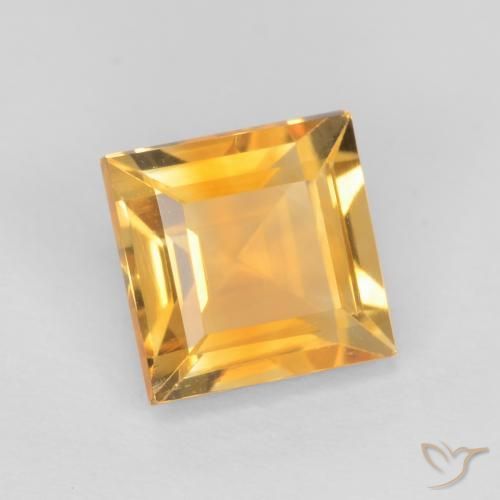 1.05 ct Golden Citrine Stone, Natural Citrine in Square Facet Shape for Sale