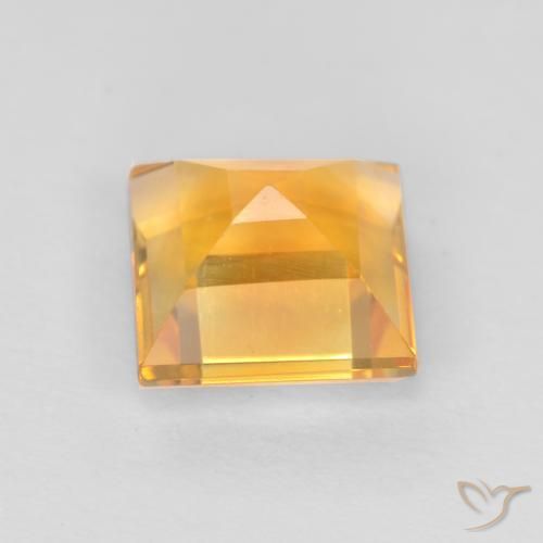 Citrine Gemstone in 6 x 6 mm (calibrated) Size for Sale, Citrine Stone in Medium-Light Orange-Gold Color