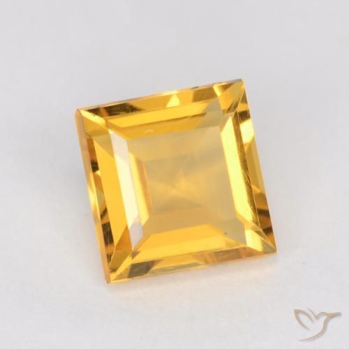 1.06 ct Golden Citrine Stone, Natural Citrine in Square Facet Shape for Sale