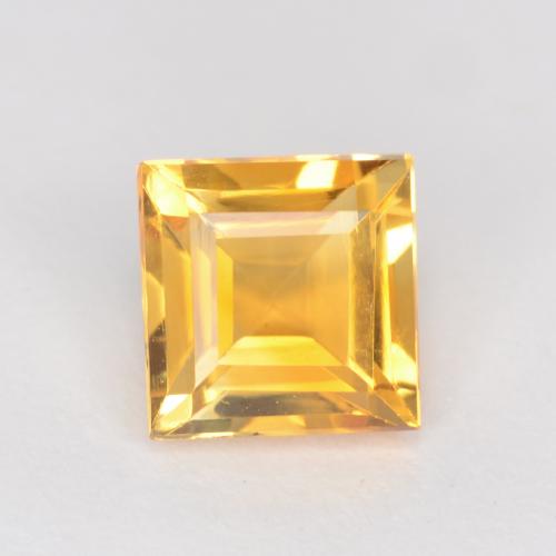 Золотисто-оранжевый Цитрин Камень - 1ct Фасетный Квадрат (ID: 547507)