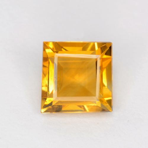 Orange-Gold Citrin Edelstein - 0.9ct Carréschliff / Quadrat (ID: 547508)