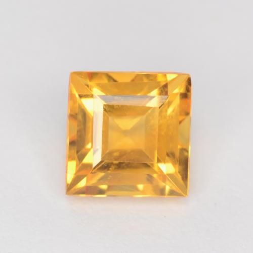Dark Golden Citrine Gem - 1ct Square Facet (ID: 547509)