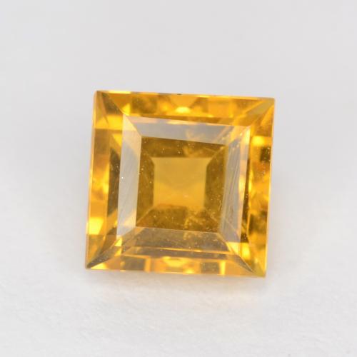 Deep Golden Orange Citrine Gem - 1ct Square Facet (ID: 547510)