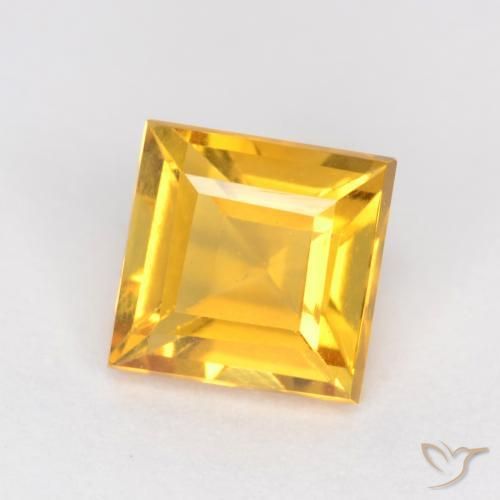 1.05 ct Golden Citrine Stone, Natural Citrine in Square Facet Shape for Sale