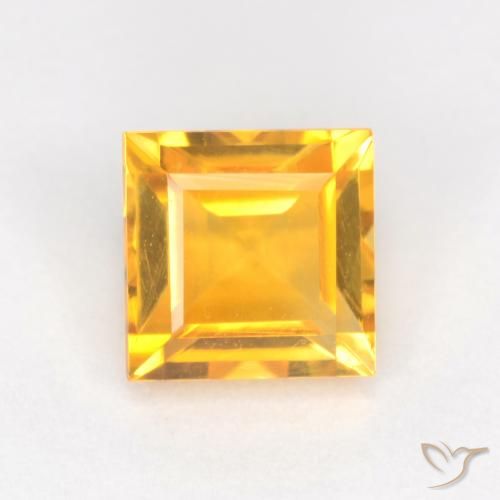 Dorado oscuro Citrina Gema - 1.1ct Forma cuadrada (ID: 547514)