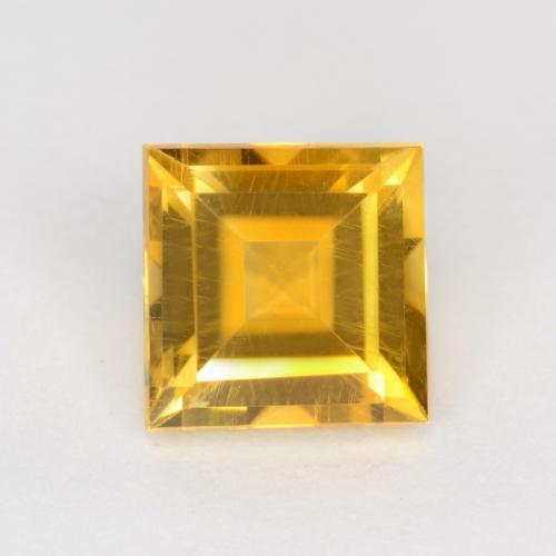 Deep Golden Orange Цитрин Камень - 0.9ct Фасетный Квадрат (ID: 547521)