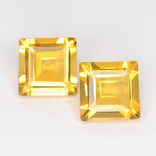 Золотой Цитрин Камень - 1.3ct Фасетный Квадрат (ID: 547526)