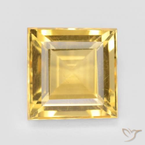 3.43ct Natural Bright Gold Citrine, Square, VS