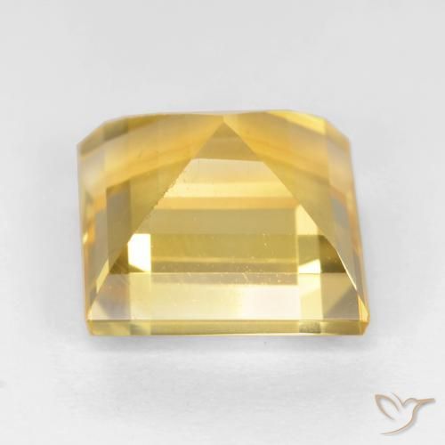 Citrine Gemstone in 9 x 9 mm (calibrated) Size for Sale, Citrine Stone in Bright Gold Color
