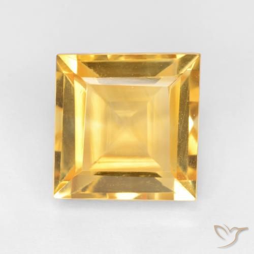 Gold Citrine Gem - 3.5ct Square Facet (ID: 547553)