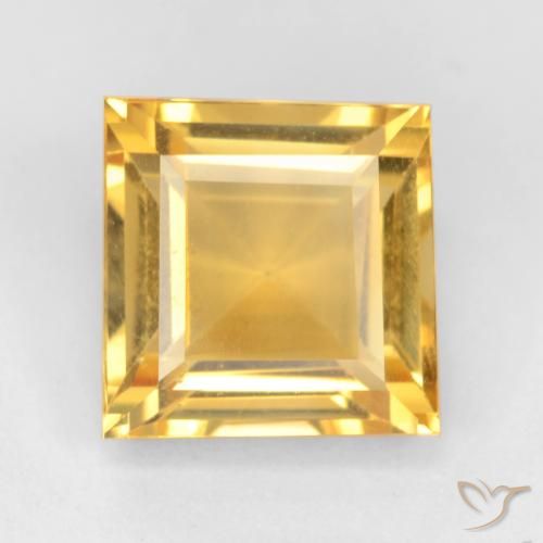 3.50ct Natural Bright Gold Citrine, Square, VS