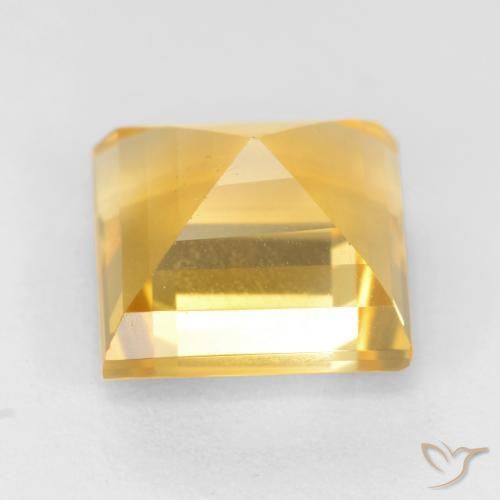 Citrine Gemstone in 9 x 9 mm (calibrated) Size for Sale, Citrine Stone in Bright Gold Color