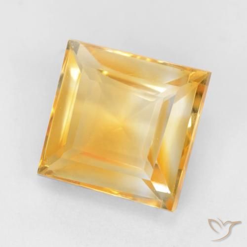 2.10 ct Golden Citrine Stone, Natural Citrine in Square Facet Shape for Sale
