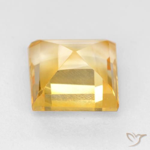 Citrine Gemstone in 7.8 x 7.6 mm Size for Sale, Citrine Stone in Gold Color