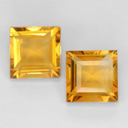 Medium Golden Citrine Gem - 0.9ct Square Facet (ID: 547580)