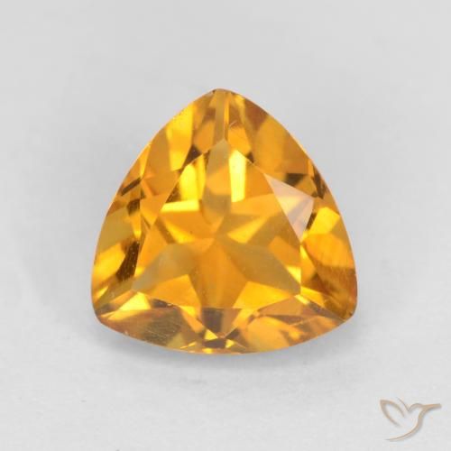 1.11ct Natural Deep Orange-Gold Citrine, Trillion, VS
