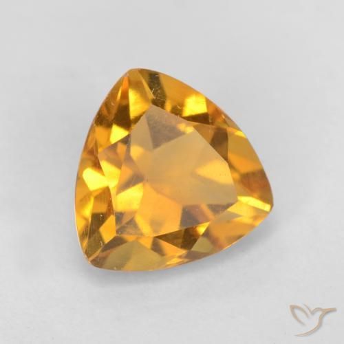 1.11 ct Golden Citrine Stone, Natural Citrine in Trillion Facet Shape for Sale