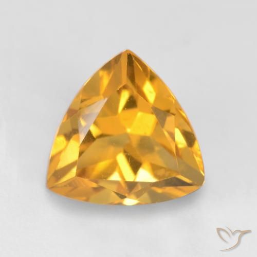 1.27ct Natural Dark Golden Citrine, Trillion, VS