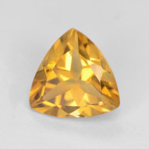 Dark Golden Citrine Gem - 1.1ct Trillion Facet (ID: 548701)