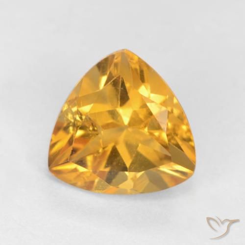 1.16ct Natural Deep Golden Orange Citrine, Trillion, VS-SI