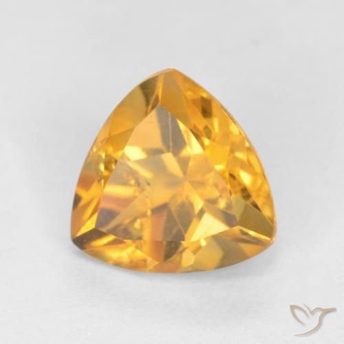 1.16 ct Golden Citrine Stone, Natural Citrine in Trillion Facet Shape for Sale