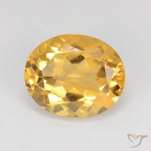 3.71ct Natural Medium Gold Citrine, Oval, VS