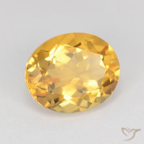 3.71 ct Golden Citrine Stone, Natural Citrine in Oval Facet Shape for Sale