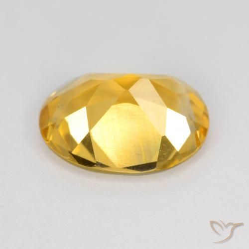 Citrine Gemstone in 10.6 x 8.3 mm Size for Sale, Citrine Stone in Bright Gold Color