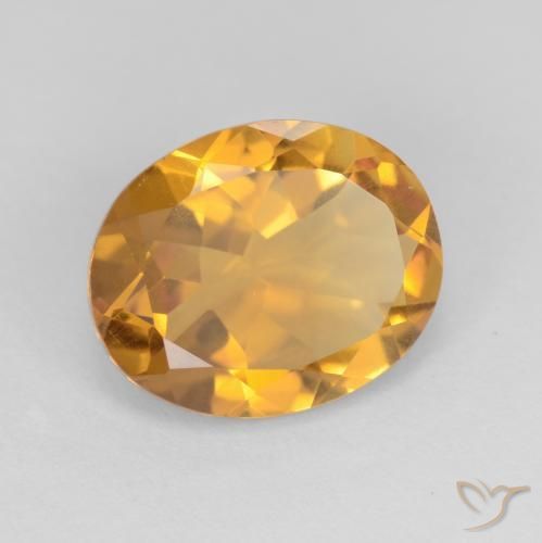 3.14 ct Golden Citrine Stone, Natural Citrine in Oval Facet Shape for Sale
