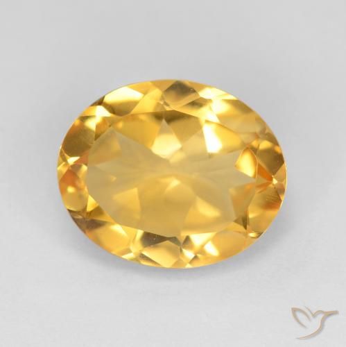 3.40ct طبيعي ذهبى متوسط سيترين, بيضوي, قليلا جدا, Photo A