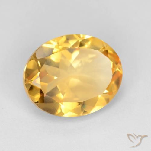 3.40 ct Golden Citrine Stone, Natural Citrine in Oval Facet Shape for Sale