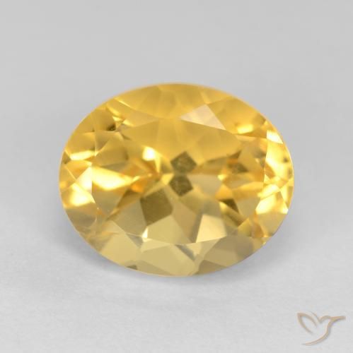4.09ct Natural Medium Golden Citrine, Oval, VS