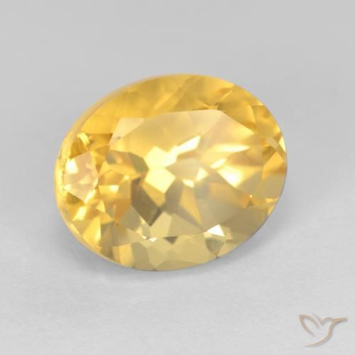 4.09 ct Golden Citrine Stone, Natural Citrine in Oval Facet Shape for Sale