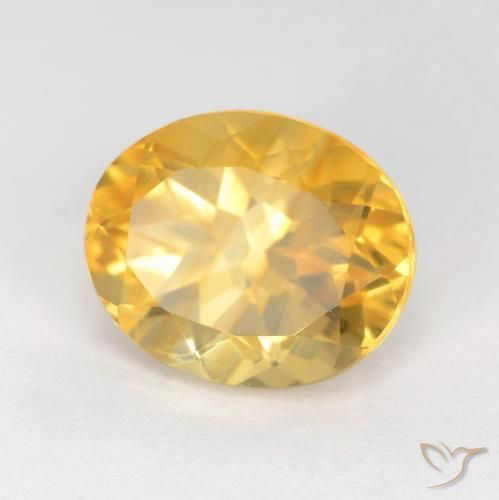3.70 ct Golden Citrine Stone, Natural Citrine in Oval Facet Shape for Sale