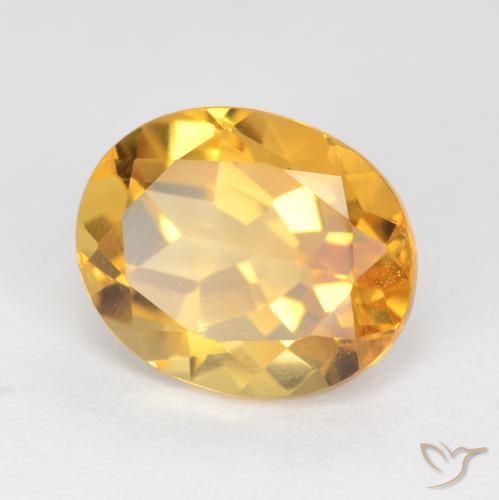 3.97 ct Golden Citrine Stone, Natural Citrine in Oval Facet Shape for Sale